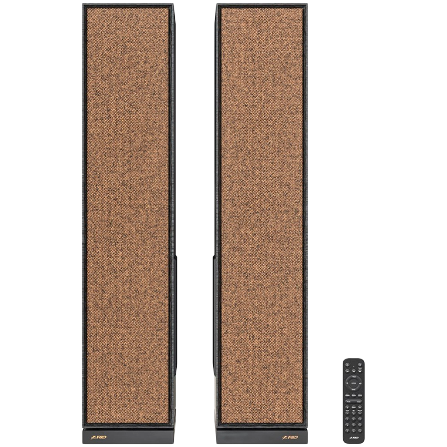 F&D T-68X 2.0 Floorstanding Speakers, 140W RMS ( 70Wx2), 1'' Tweeter + 4'' Speakers + 8'' Subwoofer for each channel, BT 5.3/Optical/COAXIAL/AUX/USB/Karaoke function/LED Display/Remote control/Microphone/Wooden, Touch buttons, Black