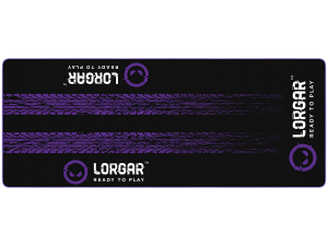LORGAR RX1FM, Sim Racing Floor Mat Advanced, Stitched edge, 1,700X700X3 mm, Black/purple