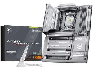 MSI MAG X870E TOMAHAWK MAX WIFI PZ, ATX, Socket AM5, 4x DDR5 Dual Channel DDR5 up to 8400(OC)MHz, 3x PCIe 3.0 x16 slot, 4x M.2 slot, 4x USB 2.0, 3x USB 5Gbps, 2x USB 10Gbps, 1x 10Gbps Type-C, 2x 40Gbps Type-C, HDMI, 7.1 Audio 5G LAN, WiFI 7, BT, 3Y