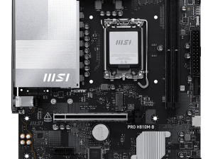 MSI PRO H810M-B, mATX, LGA 1851, 2x DDR5 Dual Channel DDR5 up to 6400(OC)MHz, 1x PCIe x16 slot, 1x M.2 slot, 4x USB 2.0, 2x USB 5Gbps, HDMI, DP, 7.1 HD Audio, 2.5G LAN, 3Y