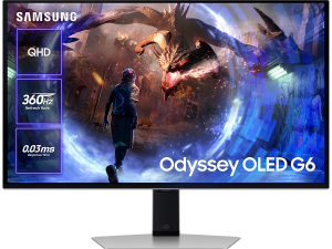 Monitor LED Samsung LS27DG602SUXEN G60SD, 27" QHD FLAT 16:9 (2560x1440) QD-OLED IPS 360Hz, 250 cd/㎡, 1000:1, 0.03ms, 178/178, 1xDP 1xHDMI, 2xUSB 3.0, Tilt/Pivot/Swivel/HeightAdj (120mm), VESA 100x100, 2Y