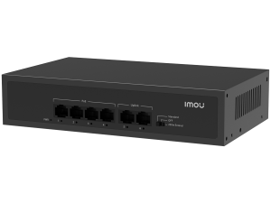 Imou 6-port 100M unmanaged PoE Switch, 4x PoE 10/100, 2x uplink 10/100, 45W total power, up to 250m PoE, 4KV lighting Protection, 802.3af/at,