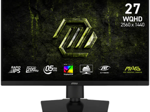 MSI MAG 274QPF E20 Gaming Monitor, 27" 200Hz, WQHD (2560x1440) 16:9, Rapid IPS, 0.5ms, 300nits, 1000:1, 178/178, G-SYNC Compatible, AMD FreeSync Premium, DisplayHDR 400, Adjustable stand, 1x DP, 2x HDMI, 1x Type-C, 1x Headphone out, 3Y Warranty