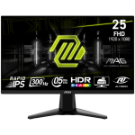 MSI MAG 255XF Gaming Monitor, 24.5" 300Hz, FHD (1920x1080) 16:9, Rapid IPS, 0.5ms, 250nits, 1000:1, 178/178, AMD FreeSync Premium, HDR Ready, Tilt, 1x DP, 2x HDMI, 1x Headphone out, 3Y Warranty