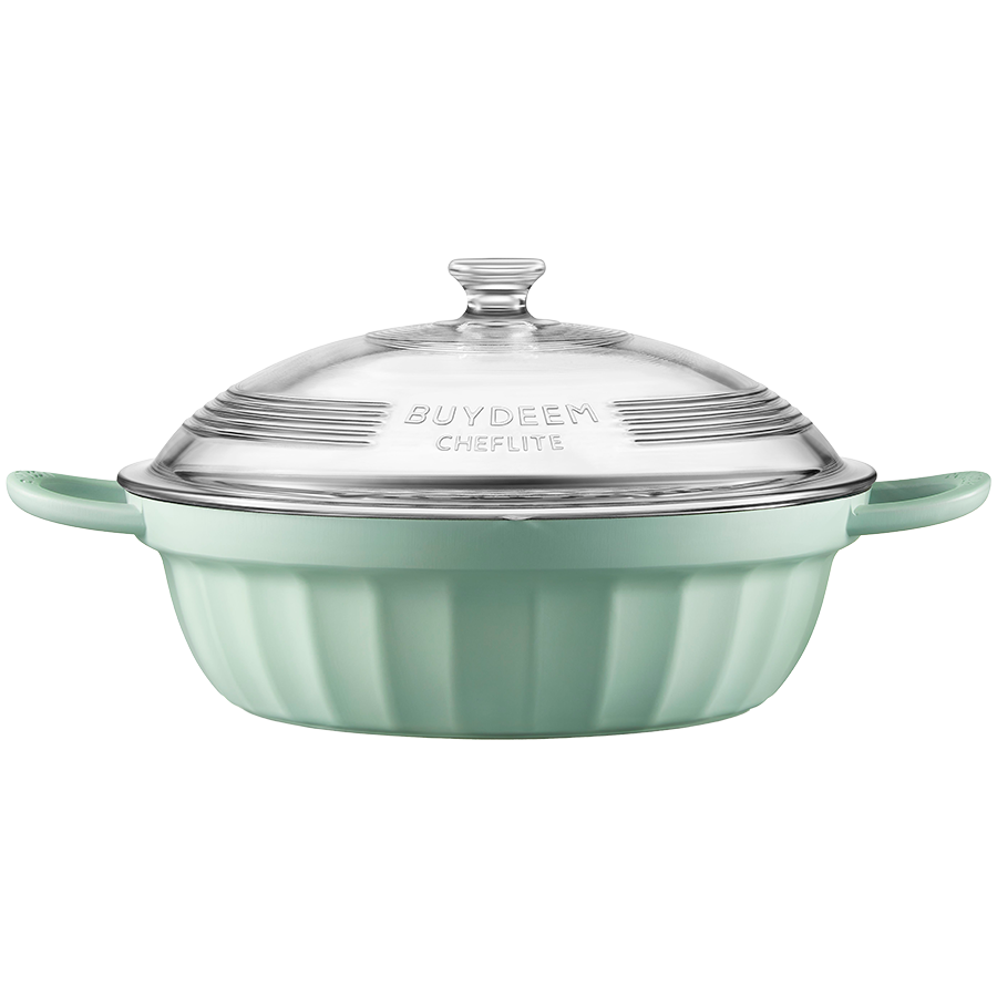 BUYDEEM Cast Aluminum Nonstick Multi function pot 3,8L, model CP181, color Cozy Greenish