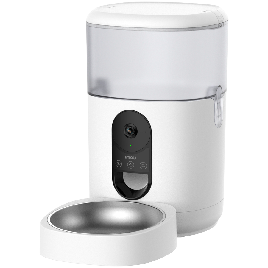 Imou Smart Pet Feeder, 360 panoramic view, 2.5K HD image, smart dispensing, pet and eating detection, built-in mic and speaker, battery mode 3x 1.5V D-size