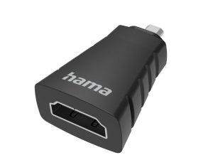 Преходник HAMA micro HDMI мъжко - HDMI женско, Ultra-HD 4K, 200348