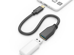 HAMA Адаптер OTG  USB-C мъжко - USB-A женско, 0.15m, черен