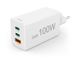 HAMA Бързо зарядно 220V, 100 W GaN, 2x USB-C PD, 1x USB-A QC