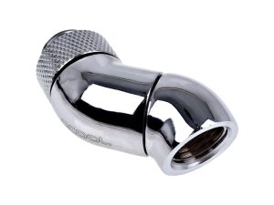 Ъглов адаптер Alphacool Eiszapfen, 2 x 45°, G1/4 външна към G1/4 вътрешна резба, Сребрист