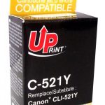 Мастилница UPRINT CLI521 CANON, С чип, Yellow