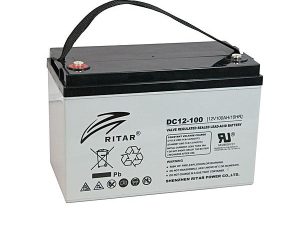 Оловна AGM Deep cycle батерия RITAR (DC12-100), 12V, 100Ah, F12/M8, За соларни системи