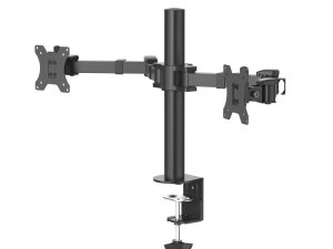 Стойка за 2 монитора за бюро HAMA Регулируема, 13" - 35", 15 кг, Swivel/Tilt, Черна