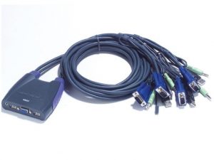 KVM суич ATEN CS64US, от 2x USB A, 1x VGA, 1x 3.5mm jack към 4x USB A, 4x VGA), 4x 3.5mm jack