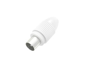 Антенен конектор HAMA Coax plug, Коаксиален мъжко, Бял