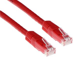 Мрежов пач кабел ACT U/UTP, CAT 6, RJ-45 - RJ-45, 2 m, Медни проводници, Червен, Булк опаковка