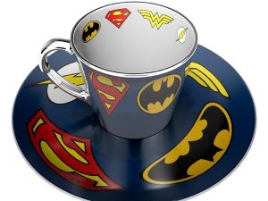 Комплект ABYSTYLE DC COMICS Mirror mug & plate set Logo, Чаша, Подложка с емблеми