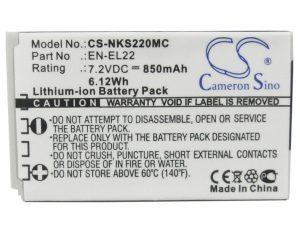 Батерия  за камера NIKON J4/S2 EN-EL22  CS-NKS220MC 3,8V 3000mAh  CAMERON SINO