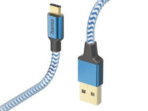 Кабел HAMA Reflective, USB-C мъжко - USB-A мъжко, 1.5м, 201558