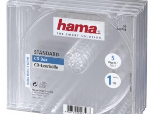 Кутийка за CD/DVD HAMA Jewel Case, прозрачен, 5 бр. в пакет