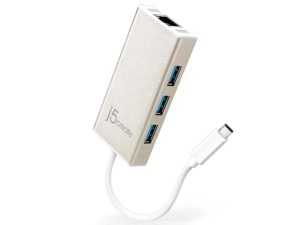 Хъб 3-портов J5create JCH471, USB-C 3.1, USB-A 3.0, Gigabit Ethernet