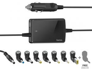 Универсално зарядно за лаптоп HAMA, за кола, вх.12-15 V, изх.15-19 V/70W, 200008