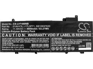 Батерия за лаптоп CAMERON SINO, За LENOVO ThinkPad T480s, L17L3P71, 11.58V, 4600mAh
