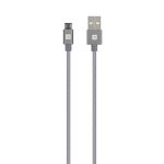 Кабел Skross, USB-A - microUSB, Метална оплетка, 1.20 м, Сив