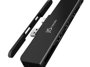 Докинг станция j5create JDD320B, за MS Surface Pro 4/5/6, USB-A Mini DP, Черна