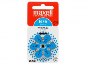 Батерия цинково въздушна MAXELL ZA675 6 бр. бутонни за слухов апарат в блистер