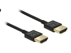 Кабел Delock  HDMI-A мъжко - HDMI-A мъжко, Ethernet, 4K, 0.5 м, Черен