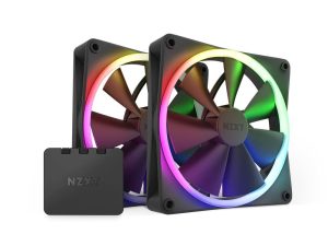 Комплект вентилатори NZXT F140 RGB Black 2 броя и NZXT RGB контролер