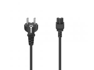 Захранващ кабел HAMA Шуко, 3pin(IEC C5) женско, 2.5м, Черен