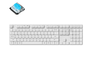 Геймърска механична клавиатура Keychron K5 Pro White QMK/VIA Full-Size Low-Profile Gateron Blue Switches RGB Backlight