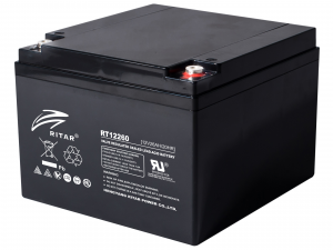 Оловна батерия RITAR, (RT12260) AGM, 12V, 26 Ah, 166/ 176/ 125 mm, Терминал F13(M5)