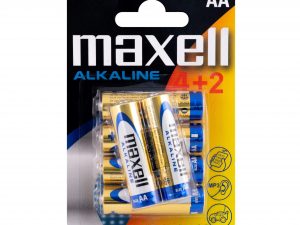 Алкална батерия MAXELL AA, LR-6, 4+2 бр. в опаковка, 1.5V