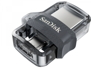 USB памет SanDisk Ultra Dual Drive m3.0, 128GB, OTG, Черен