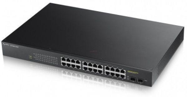 Суич ZYXEL GS1900-24HP, 24 портов управляем PoE, за монтаж в шкаф - Image 2