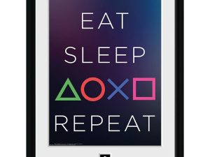 GBEYE PLAYSTATION - Framed print "Eat Sleep Repeat" (30x40)