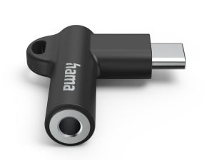Адаптер Hama, USB-C – 3,5 mm жак, Aux, 90°, 201701