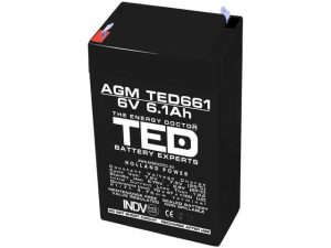 Оловна Батерия TED ELECTRIC, 6V, 6.1Ah, 70/ 47/ 100 mm, AGM