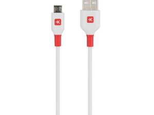 Кабел Skross, micro-USB - USB-A 2.0 мъжко, 1.2м, Бял