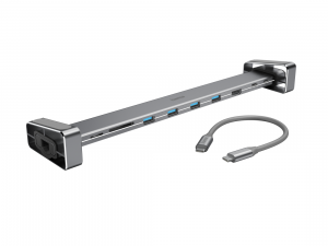 Докинг станция 9 в 1 HAMA, 4 x USB-A, USB-C, HDMI, LAN, SD, microSD, Сива
