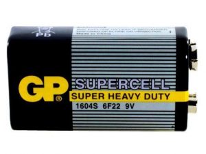 Цинк карбонова батерия GP 6F22 /9V/ Supercell 1604E 1 бр. shrink