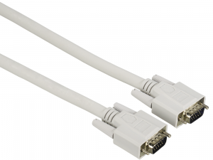 Кабел за монитор HAMA 200932, VGA мъжко -VGA мъжко, 1.50м, Бял