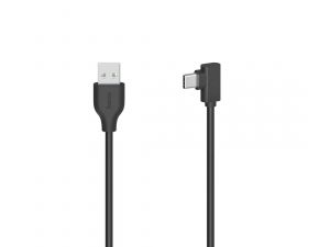 Кабел HAMA USB-C мъжко- USB A, 90°, 0.75 м, USB 2.0, 480Mbit/s, Черен