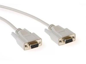 Кабел ACT AK2315, RS232 женско - RS232 женско, 1.8 м, 9 pin, Бял, Булк