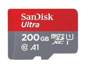 Карта памет SANDISK Ultra, microSD, UHS-I, 200GB Class 10, U1, A1, 100 Mb/s, + SD Adapter