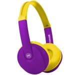 Блутут детски слушалки Maxell KIDZ HP-BT350, Малък размер, Виолетов/Жълт