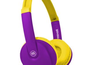 Блутут детски слушалки Maxell KIDZ HP-BT350, Малък размер, Виолетов/Жълт